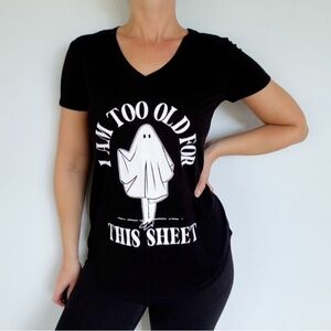 Celebrate Together I’m Too Old for this Sheet black ghost graphic tee small